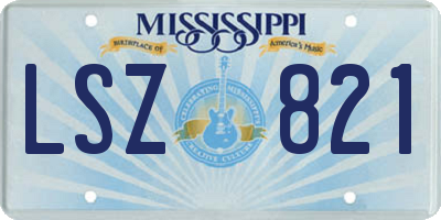MS license plate LSZ821