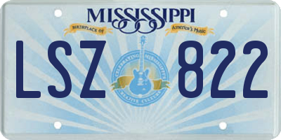 MS license plate LSZ822