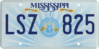 MS license plate LSZ825