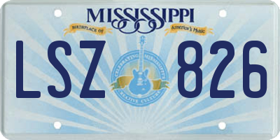 MS license plate LSZ826