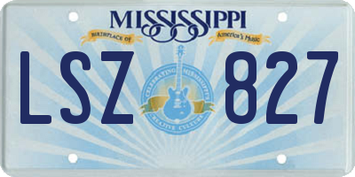 MS license plate LSZ827