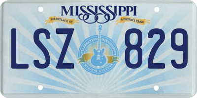 MS license plate LSZ829