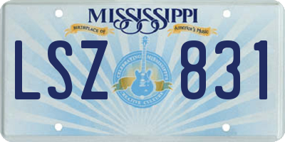 MS license plate LSZ831