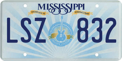 MS license plate LSZ832
