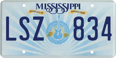 MS license plate LSZ834