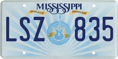 MS license plate LSZ835