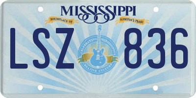 MS license plate LSZ836