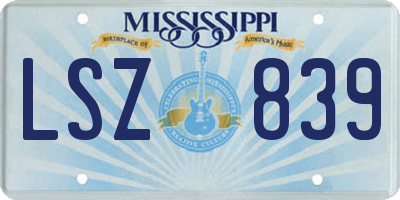 MS license plate LSZ839