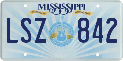 MS license plate LSZ842