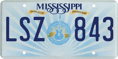 MS license plate LSZ843