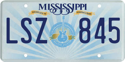 MS license plate LSZ845