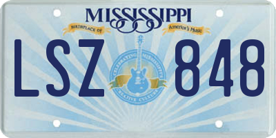 MS license plate LSZ848