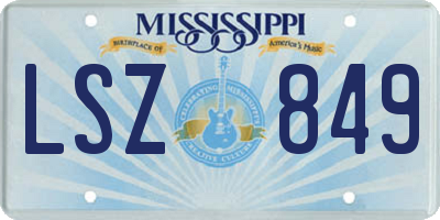 MS license plate LSZ849