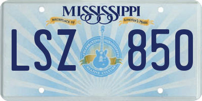 MS license plate LSZ850