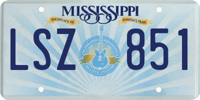 MS license plate LSZ851