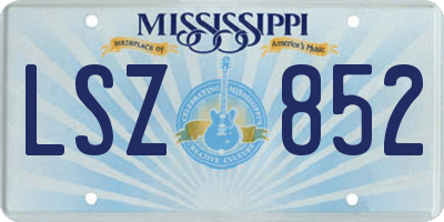 MS license plate LSZ852