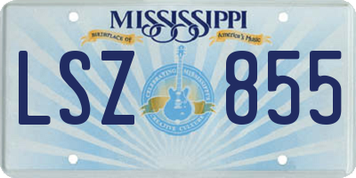 MS license plate LSZ855