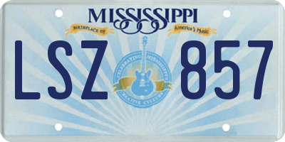 MS license plate LSZ857