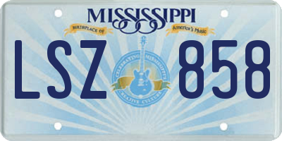 MS license plate LSZ858