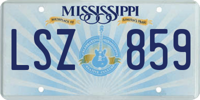MS license plate LSZ859