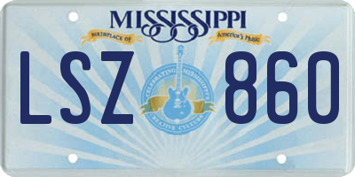 MS license plate LSZ860