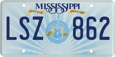 MS license plate LSZ862