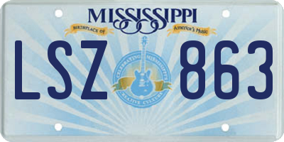 MS license plate LSZ863