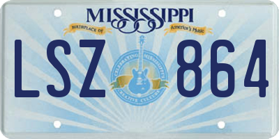 MS license plate LSZ864