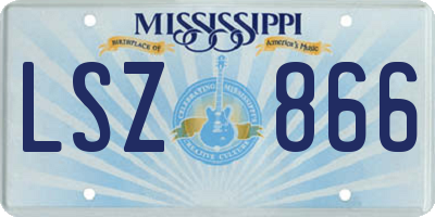 MS license plate LSZ866