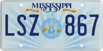 MS license plate LSZ867