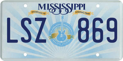 MS license plate LSZ869