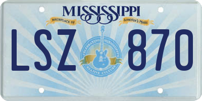 MS license plate LSZ870