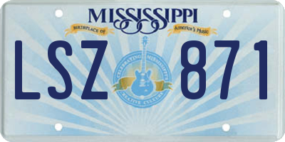 MS license plate LSZ871