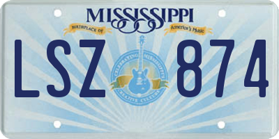MS license plate LSZ874