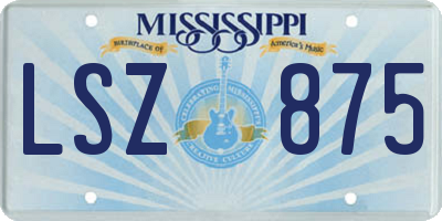 MS license plate LSZ875