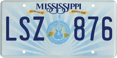 MS license plate LSZ876