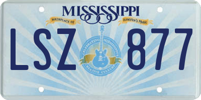 MS license plate LSZ877