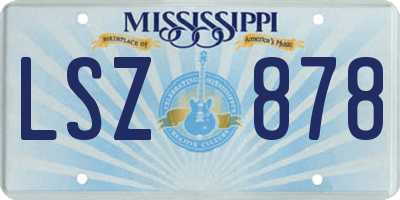 MS license plate LSZ878