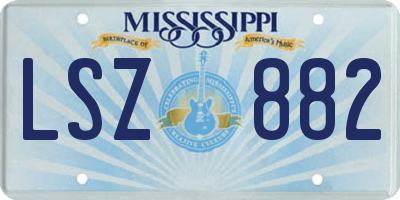 MS license plate LSZ882
