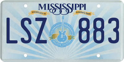 MS license plate LSZ883