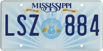 MS license plate LSZ884