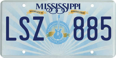 MS license plate LSZ885