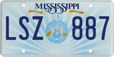 MS license plate LSZ887
