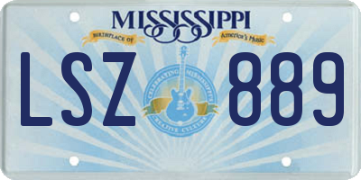 MS license plate LSZ889