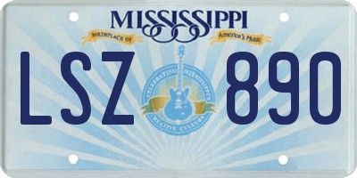 MS license plate LSZ890