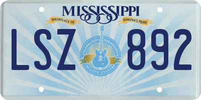 MS license plate LSZ892