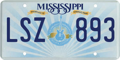 MS license plate LSZ893