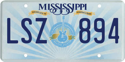 MS license plate LSZ894