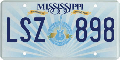 MS license plate LSZ898