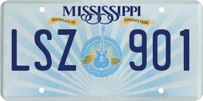 MS license plate LSZ901